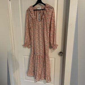Chic Long Sleeve Floral Dress